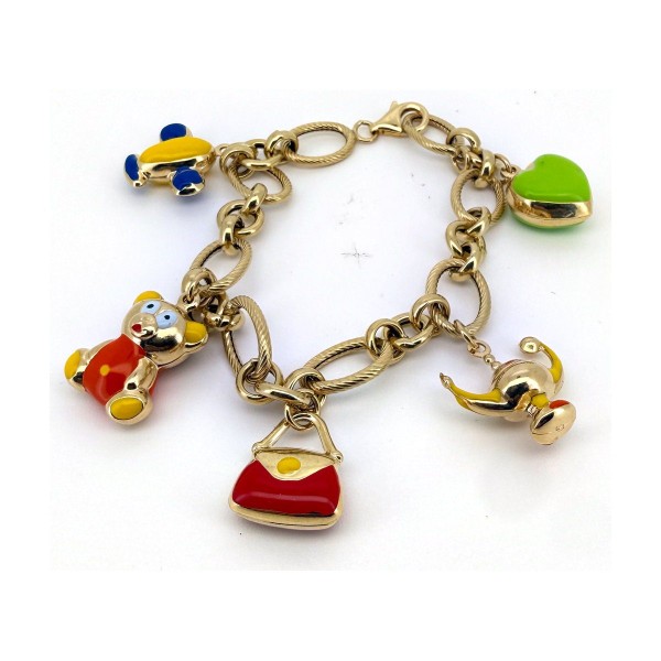 Pulsera cacharrito de oro 18k 20 cm